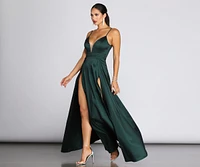 Charlie A-Line Double Slit Formal Dress