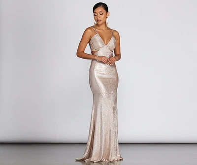 Rose Marie Metallic Formal Dress