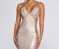 Rose Marie Metallic Formal Dress