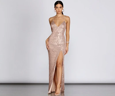 Cara Formal Sequin And Pearl Dress