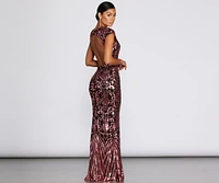 Elsie Formal Open Back Sequin Dress