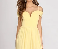 Daisy Off Shoulder A-Line Dress