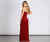 Lara Formal Velvet High Slit Dress