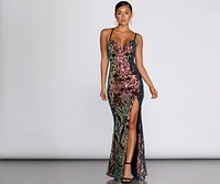 Giselle Formal Iridescent Sequin Dress