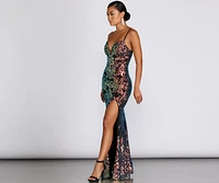 Giselle Formal Iridescent Sequin Dress