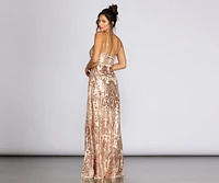 Mckenna Formal Sequin Scroll Dress