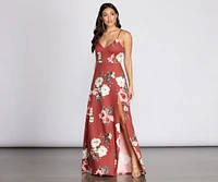 Danya Scuba Floral A-Line Dress