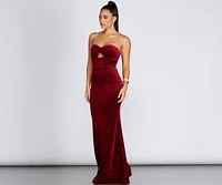 Annabeth Velvet Strapless Gown