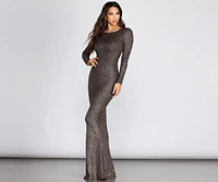 Neann Open Back Glitter Dress