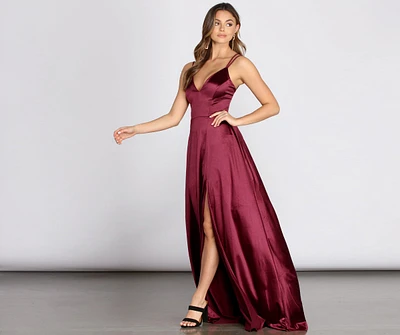 Monique Formal Satin A-Line Dress