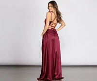 Monique Formal Satin A-Line Dress