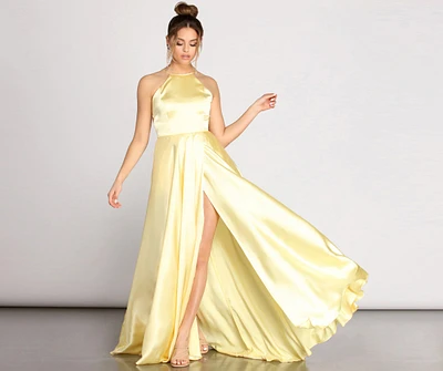Shonda Charmeuse Satin A-Line Dress