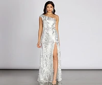 Melinda One Shoulder Sequin Dress