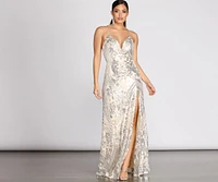 Carrie Scroll Sequin A-Line Dress