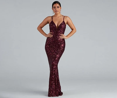 Gwendolyn Cross-Back Sequin Dress