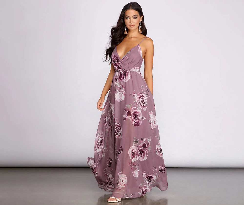 Hila Floral Chiffon A-Line Dress