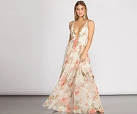 Tori Floral Chiffon A-Line Dress