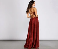 Shira Shine Lace Back Gown