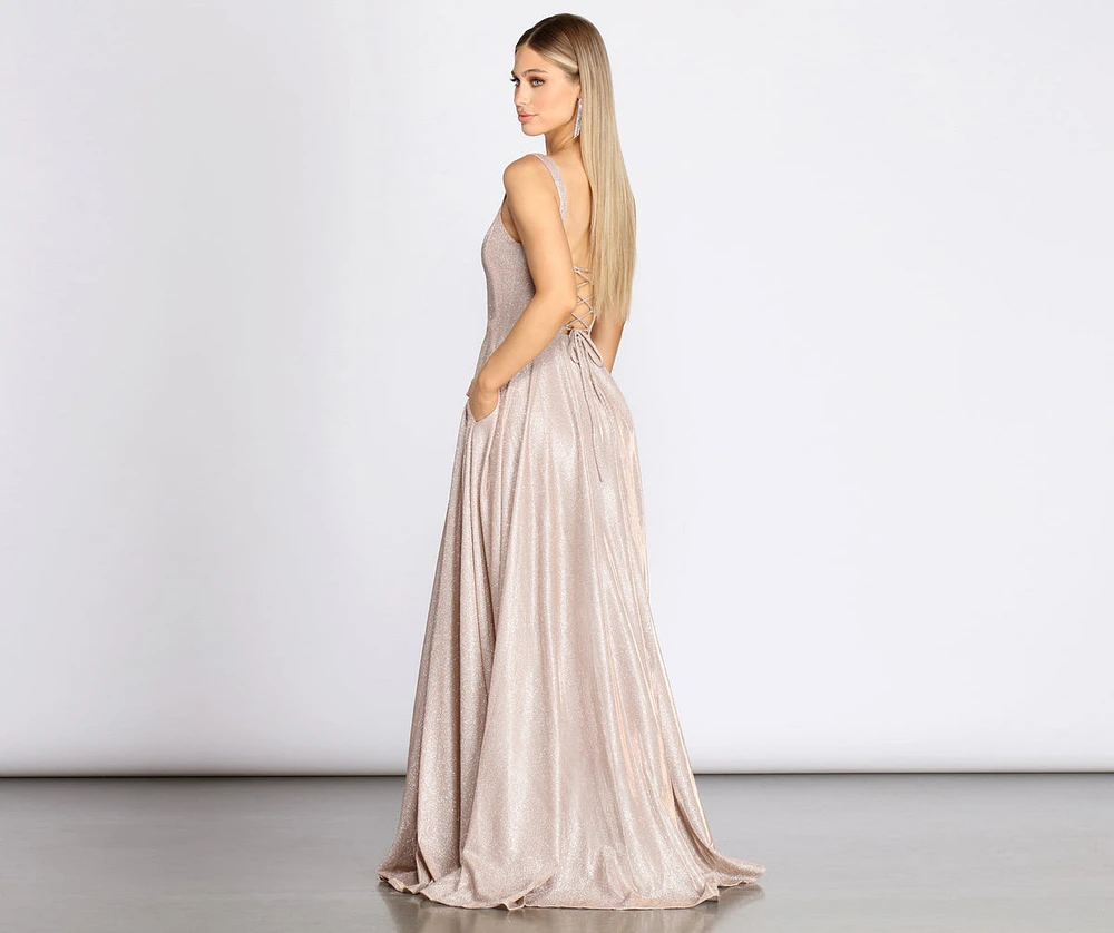 Emery Formal Glitter A-Line Dress