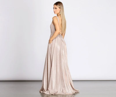 Emery Formal Glitter A-Line Dress