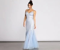 Ciara Glitter Tulle Mermaid Dress