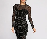 Blake Heat Stone Mesh Dress