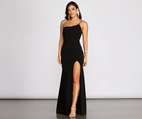 Elyse One Shoulder Tie Back Mermaid Dress