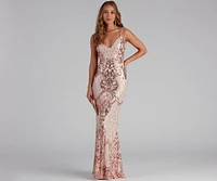 Danielle Sequin Scroll Formal Dress