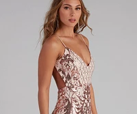 Danielle Sequin Scroll Formal Dress