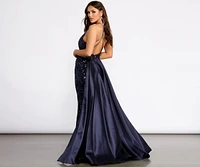 Eliska Formal Sequin and Satin Dress