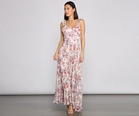 Ava Formal Floral Pleated Dress