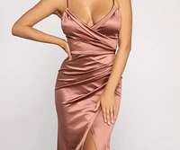 Nikita Formal High Slit Satin Dress