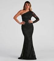 Brea Formal Lace One Shoulder Dress