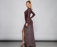 Karissa Glitter Knit Wrap Dress