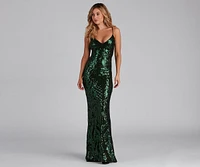 Serena Sequin Mesh Mermaid Dress