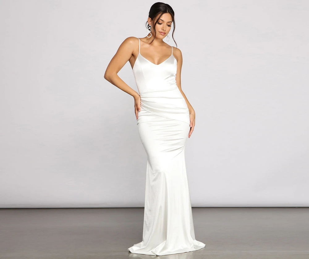 Emilia Draped Satin Gown