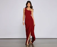 Peyton One Shoulder Crepe Dress