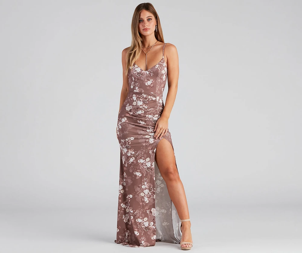 Isla Formal High Slit Floral Dress