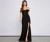 Elandra Formal Off The Shoulder Heat Stone Dress