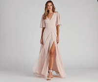 Greta Formal High Slit Chiffon Dress