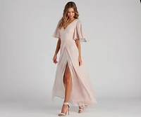 Greta Formal High Slit Chiffon Dress