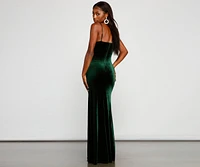 Liv Formal High Slit Velvet Dress