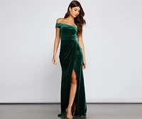 Cleo Formal One-Shoulder Velvet Dress