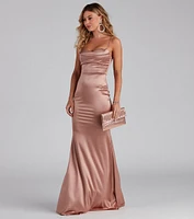 Ciara Sleeveless Satin Formal Dress
