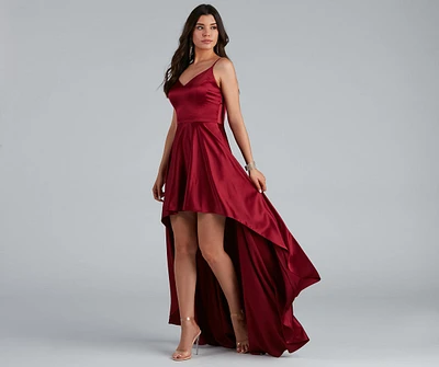 Spencer Satin High-Low Formal Dress