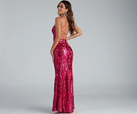 Lila Formal Open-Back Sequin Mermaid Dress