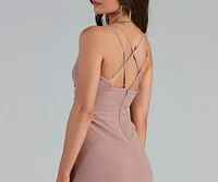 Shaylee Chiffon A-Line Slit Formal Dress