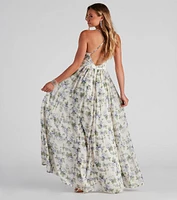 Zaya Formal Floral Chiffon Dress