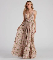 Veronica Formal Floral Chiffon A-Line Dress