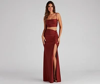 Christa Formal Cutout Satin Dress